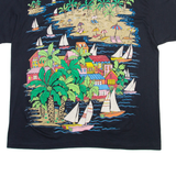 EZL Beach Scene Mens T-Shirt Black XL