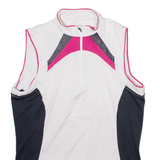 INOC Womens Jersey White Sleeveless 1/4 Zip S