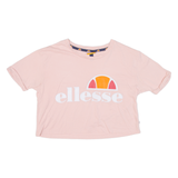 ELLESSE Crop Top Womens T-Shirt Pink UK 8
