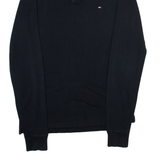TOMMY HILFIGER Slim Fit Mens Polo Shirt Black Long Sleeve S