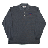 REEBOK Mens Polo Shirt Grey Long Sleeve L