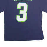 Seattle Seahawks #3 Wilson Mens T-Shirt Blue USA Crew Neck L