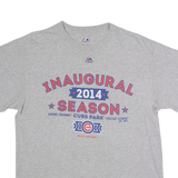MAJESTIC Chicago Cubs 2014 Inaugural Season Mens T-Shirt Grey USA Crew Neck M