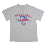 MAJESTIC Chicago Cubs 2014 Inaugural Season Mens T-Shirt Grey USA Crew Neck M