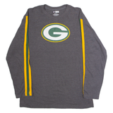 NFL Green Bay Packers Mens T-Shirt Grey Long Sleeve USA Crew Neck L