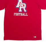 RUSSELL ATHLETIC AR Football Mens T-Shirt Red USA Crew Neck L