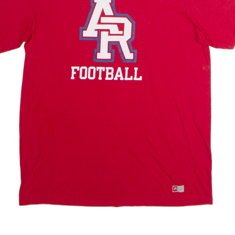 RUSSELL ATHLETIC AR Football Mens T-Shirt Red USA Crew Neck L