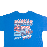 NASCAR High Speed Racing Mens T-Shirt Blue USA Crew Neck 2XL