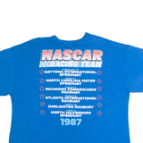 NASCAR High Speed Racing Mens T-Shirt Blue USA Crew Neck 2XL