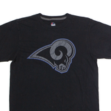 MAJESTIC Los Angeles Rams Mens T-Shirt Black USA Crew Neck M
