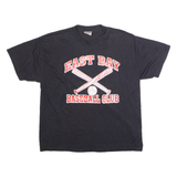 HANES East Bay Baseball Club #1 Mens T-Shirt Black USA Crew Neck L
