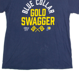 NBA Indiana Pacers "Blue Collar Gold Swagger" Mens T-Shirt Blue USA Crew Neck L