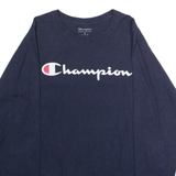 CHAMPION Mens T-Shirt Blue Long Sleeve Crew Neck M