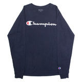 CHAMPION Mens T-Shirt Blue Long Sleeve Crew Neck M