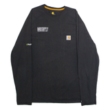CARHARTT MRO SUPPLY Relaxed Fit Mens T-Shirt Black Long Sleeve Crew Neck L
