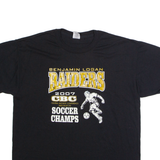 JERZEES Benjamin Logan Raiders 2007 CBC Soccer Champs Mens T-Shirt Black USA L