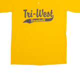 AUGUSTA Tri-West Baseball #9 Mens T-Shirt Yellow USA Button Neck M