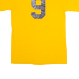 AUGUSTA Tri-West Baseball #9 Mens T-Shirt Yellow USA Button Neck M