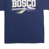 HANES Bosco Mens T-Shirt Blue USA Crew Neck M