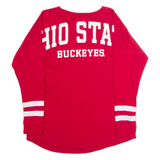J. AMERICA Ohio State Buckeyes Womens T-Shirt Red Long Sleeve USA Crew Neck M