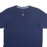 RUSSELL ATHLETIC Embroidered Maple Leaf Mens T-Shirt Blue Crew Neck L