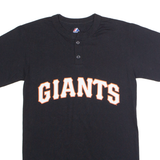 MAJESTIC San Francisco Giants #15 Hunter Mens T-Shirt Black USA Button Neck S