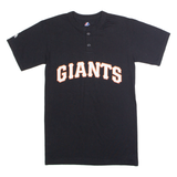 MAJESTIC San Francisco Giants #15 Hunter Mens T-Shirt Black USA Button Neck S