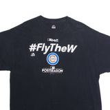 MAJESTIC Chicago Cubs 2017 Post Season #FlyTheW Mens T-Shirt Black USA XL