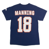 NFL Denver Broncos #18 Manning Mens T-Shirt Blue USA Crew Neck M