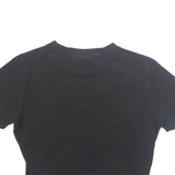 ADIDAS Cropped Womens T-Shirt Black UK 8