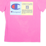 CHAMPION Womens T-Shirt Pink S