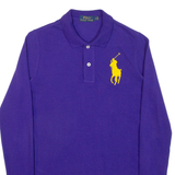 POLO RALPH LAUREN Womens Polo Shirt Purple Long Sleeve S