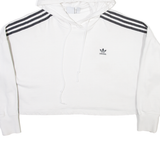ADIDAS ORIGINALS Cropped Womens White Hoodie UK 8
