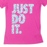 NIKE Athletic Cut Womens T-Shirt Pink V-Neck XS