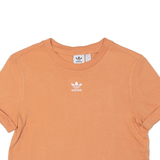 ADIDAS Cropped Womens T-Shirt Orange UK 8