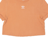 ADIDAS Cropped Womens T-Shirt Orange UK 8