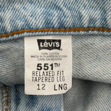Levis 551 Jeans - 30W US 8 Light Wash Cotton