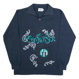 ETIREL Womens Sweatshirt Blue 1/4 Zip L