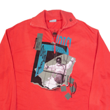 MASTER M Lightweight Mens Sweatshirt Red 1/4 Zip 90s M