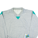 STREET LIFE NEW YORK Mens Sweatshirt Grey 1/4 Zip 90s L