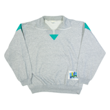 STREET LIFE NEW YORK Mens Sweatshirt Grey 1/4 Zip 90s L