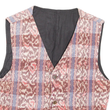 Womens Blazer Waistcoat Pink Crazy Pattern L