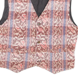 Womens Blazer Waistcoat Pink Crazy Pattern L