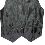 ART OF SILK Mens Blazer Waistcoat Black Silk S