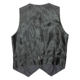 ART OF SILK Mens Blazer Waistcoat Black Silk S