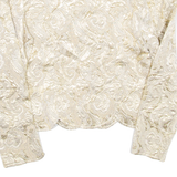 Womens Blazer Coat Gold Floral L