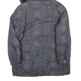 Womens Jacket Blue Hooded Crazy Pattern L