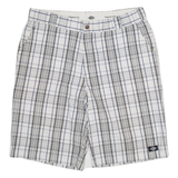 DICKIES Mens Workwear Shorts White Check 2XL W40