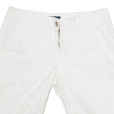 TOMMY HILFIGER Womens Pedal Pushers Shorts White UK 6 W30