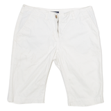 TOMMY HILFIGER Womens Pedal Pushers Shorts White UK 6 W30
